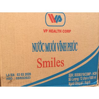CHAI 1 LÍT VÒI NHỌN (NACL 0,9%) Nước muối sinh lý Vĩnh Phúc Natri Clorid 1000ml