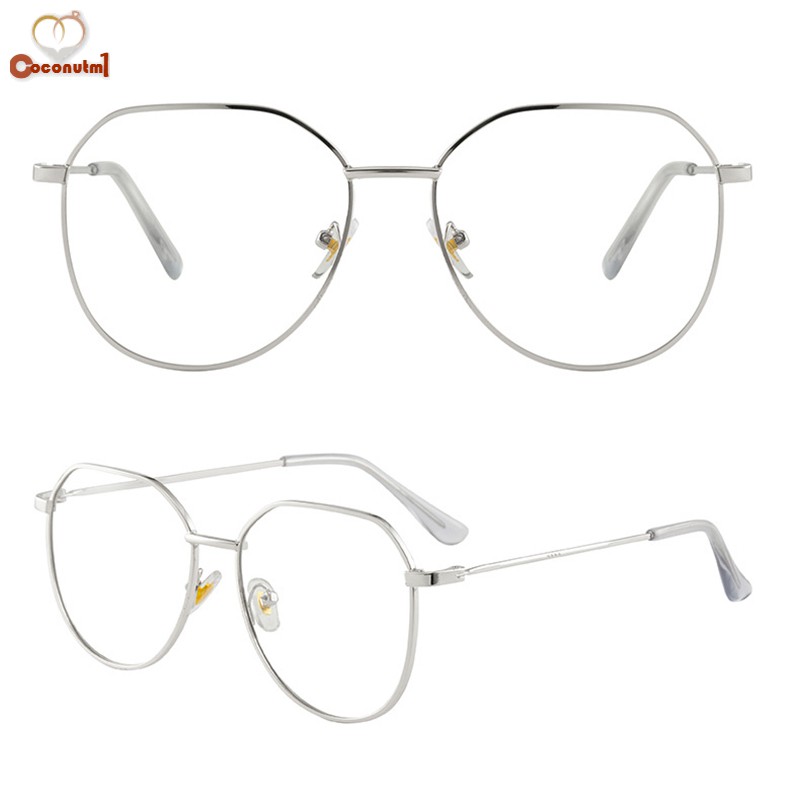 C New smart color-changing anti-blue light glasses frame metal polygon net red outdoor fishing eye protection sunshade flat mirror