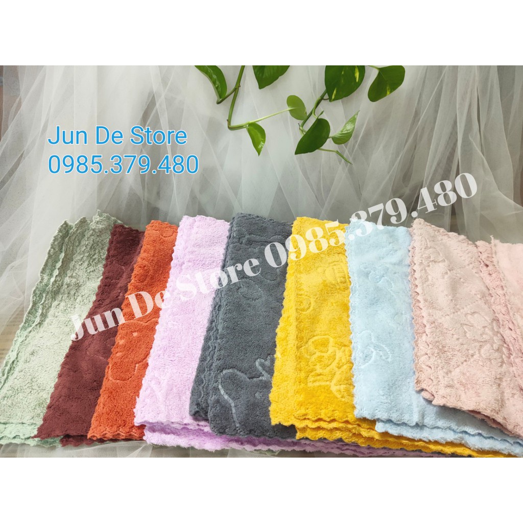 Combo 10 - 50 chiếc khăn lau đa năng 30x30 in hình họa tiết. Lông mượt, đanh.