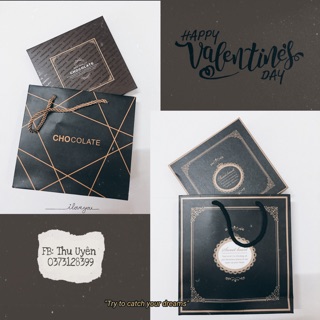 Hộp đựng socola vuông kèm túi