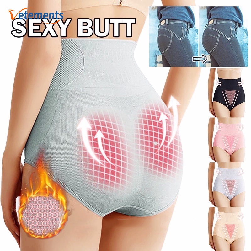 Quần Lót Nâng Mông Lưng Cao Không Đường May Họa Tiết Tổ Ong Phong Cách Nhật Bản Dành Cho Nữ