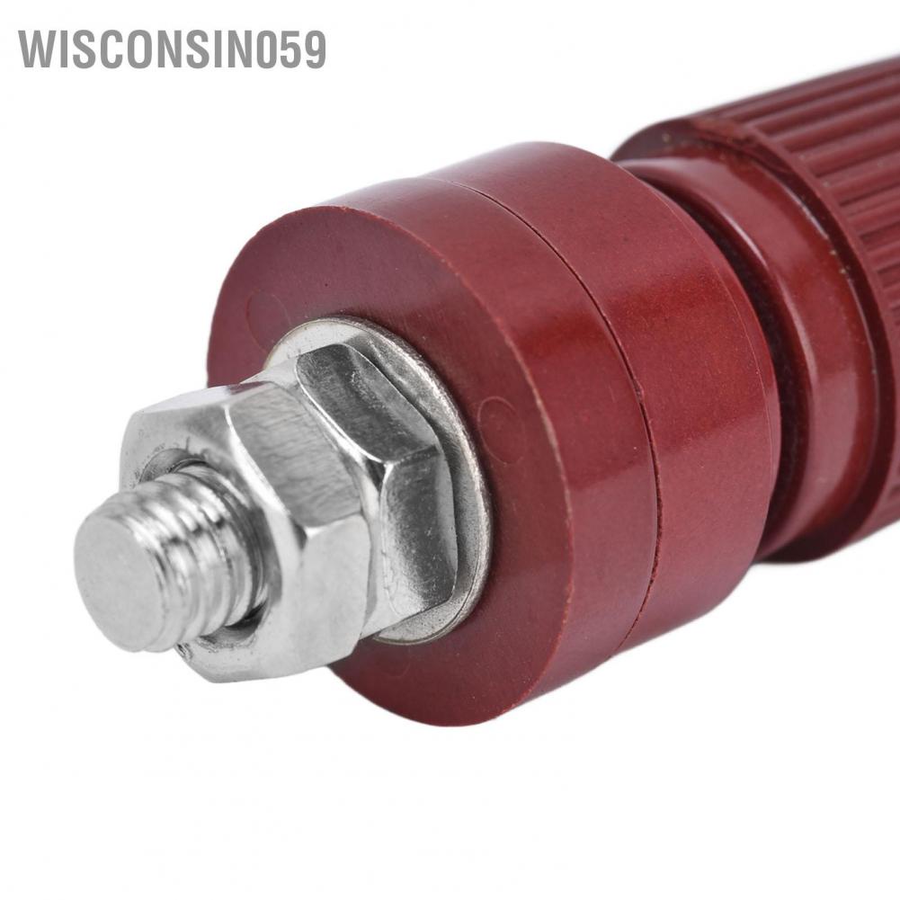 Wisconsin059 10Pcs Binding Post M6 Thread Brass Nickel Plated Welding Terminal Stud Connector 0‑380V