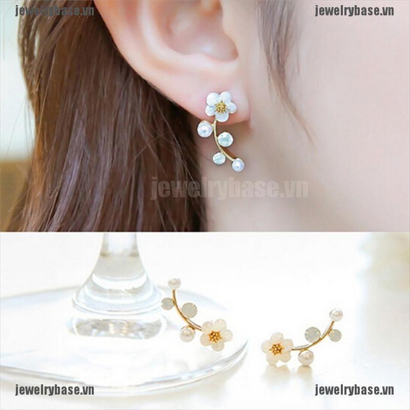 [Base] Hot Chic Lady Pearl Daisy Flowers Ear Cuff Earrings Studs Earrings Jewelry [VN]