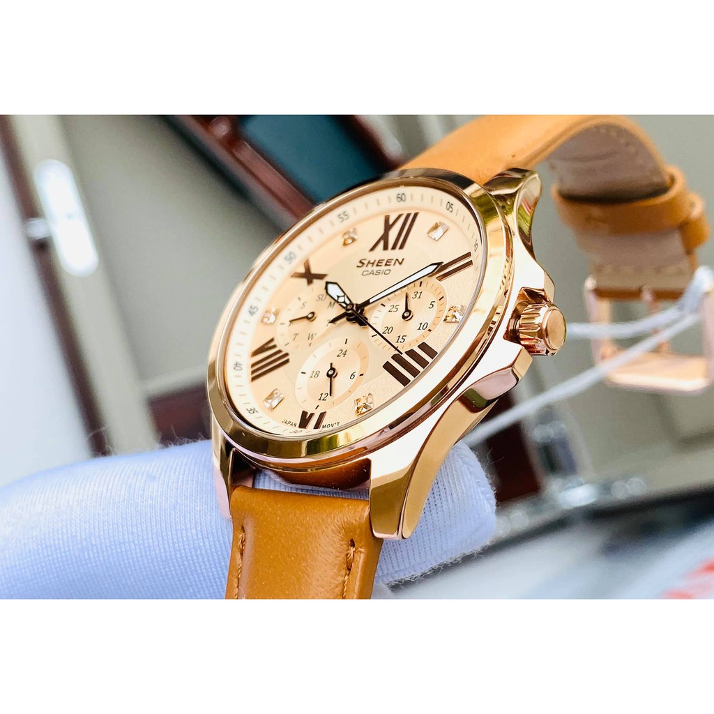 Đồng hồ nữ Casio Sheen Cam Đất xinh xắn - SHE-3806GL-9A