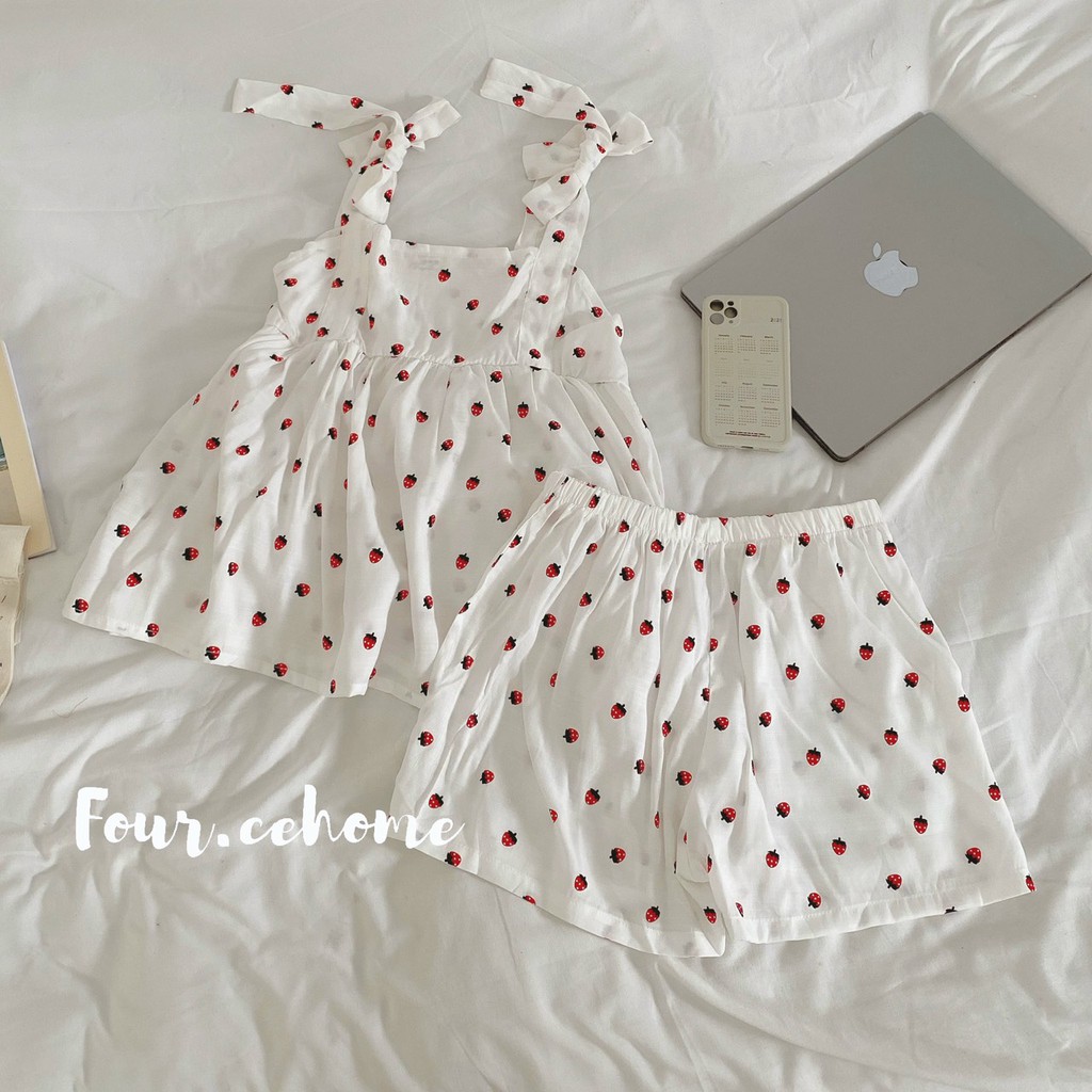 Đồ ngủ 2 dây nơ cực xinh, siêu xuất sắc