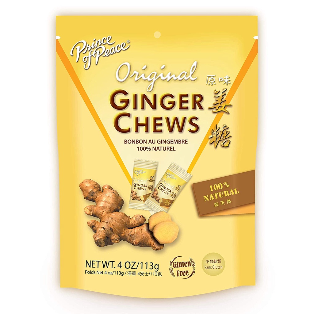 Kẹo gừng dẻo Original Ginger Chews date 2023 bịch 113 gram làm hạ lượng đường trong máu EDS Hàng Mỹ