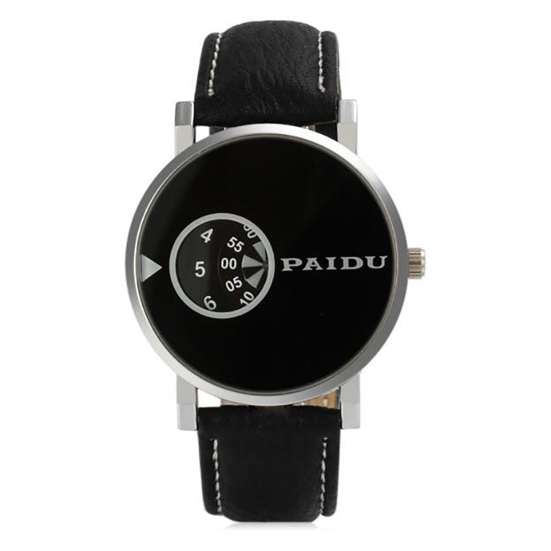 Đồng Hồ Nam Paidu 58967 Dây Da (Có 2 Màu: Đen, Đen Mặt Trắng)