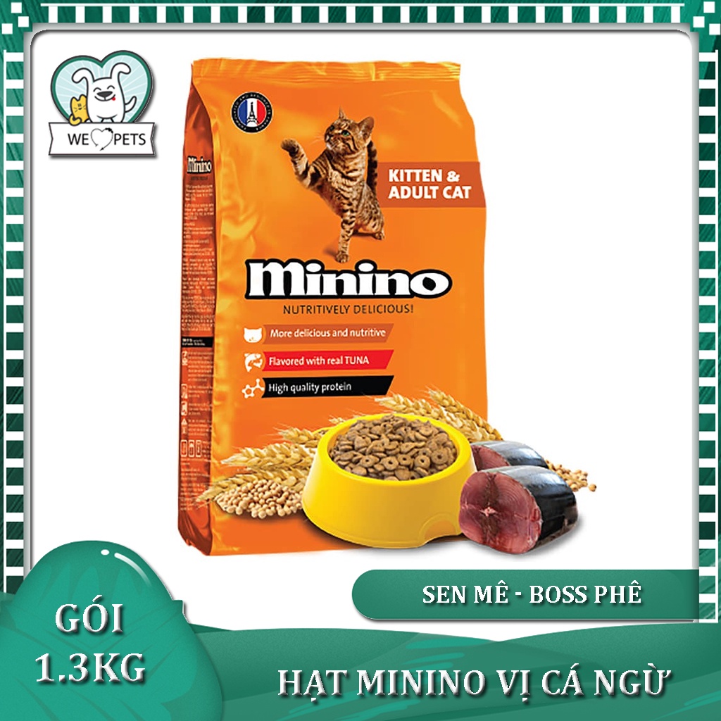 Thức Ăn Hạt Khô Minino Cho Mèo Mọi Lứa Tuổi gói 1.3kg - Lida Pet Shop