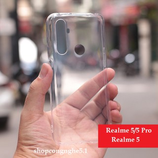 Ốp lưng Realme 5 / Realme 5 Pro / Realme Q silicon dẻo trong suốt cao cấp