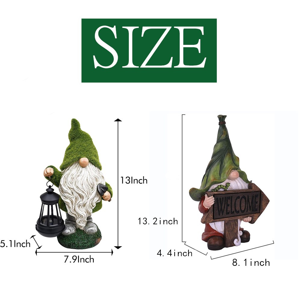 BEAUTY Gift Yard Gnome Solar LED Lights Garden Statue Garden Gnome Porch Outdoor Winter Decorations Ornament Lawn Gnome Figurine Patio Welcome Sign