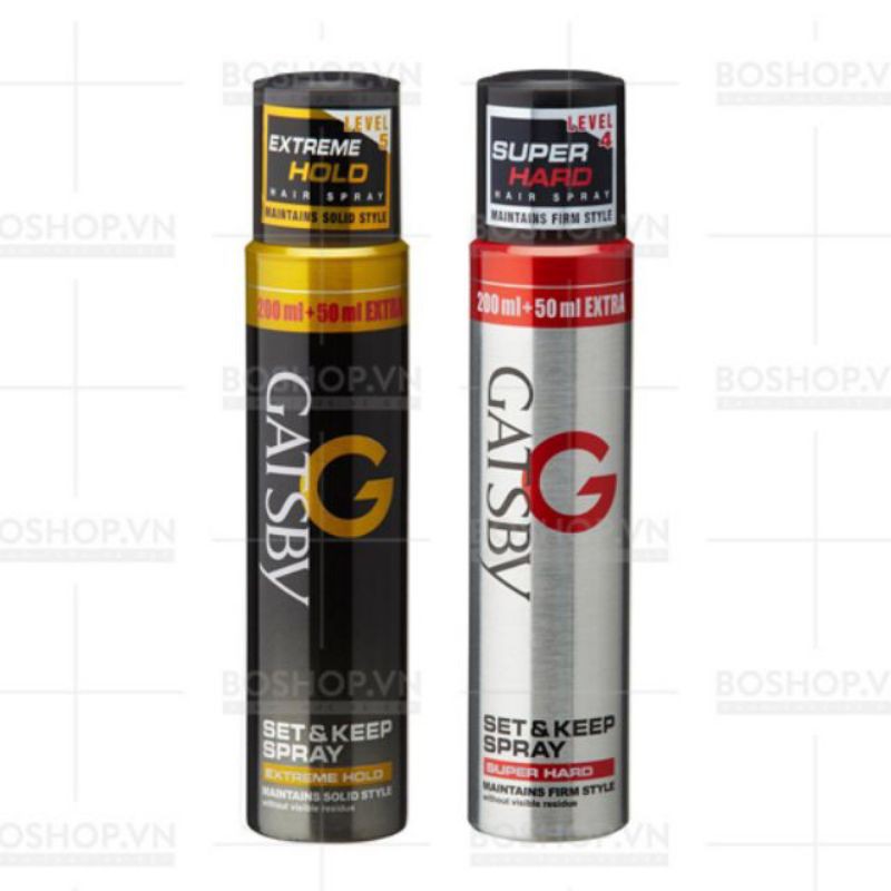 Gôn Xịt Tạo Kiểu Tóc GATSBY SET& KEEP SPRAY 250Ml