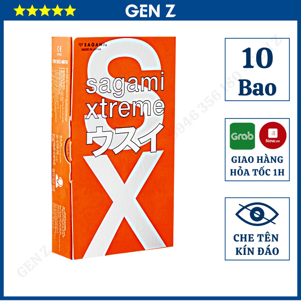 Bao Cao Su Sagami Orange – BCS Mỏng Kiểu Truyền Thống Kéo Dài Thời Gian - Hộp 10 chiếc