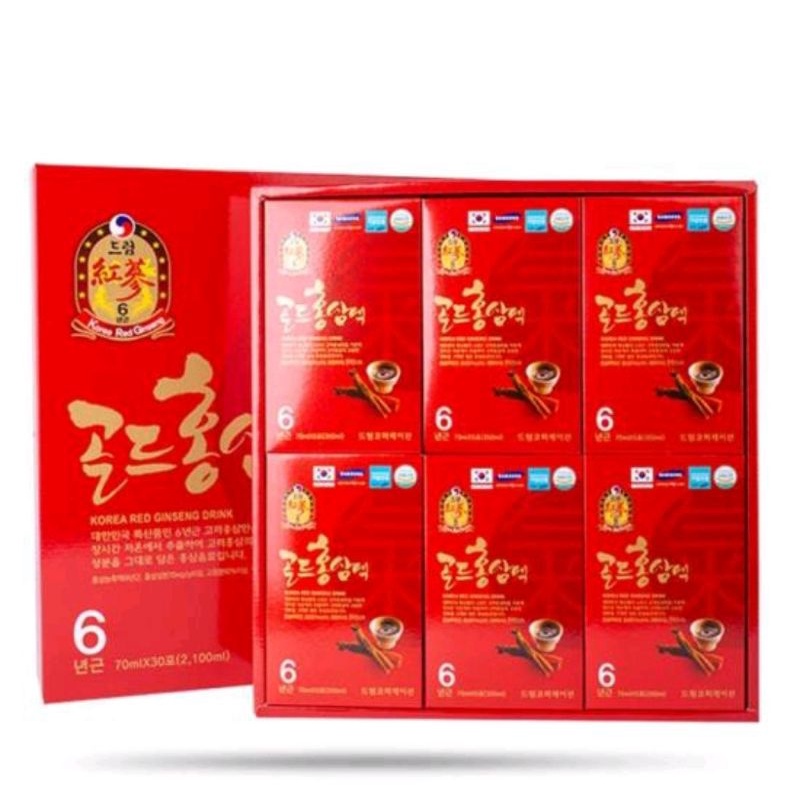 Nước hồng sâm Hàn Quốc 6 năm tuổi bồi bổ sức khỏe tăng cường thể lực 2 hộp ×30 gói ×70ml, PP Ánh Dương Korea | BigBuy360 - bigbuy360.vn