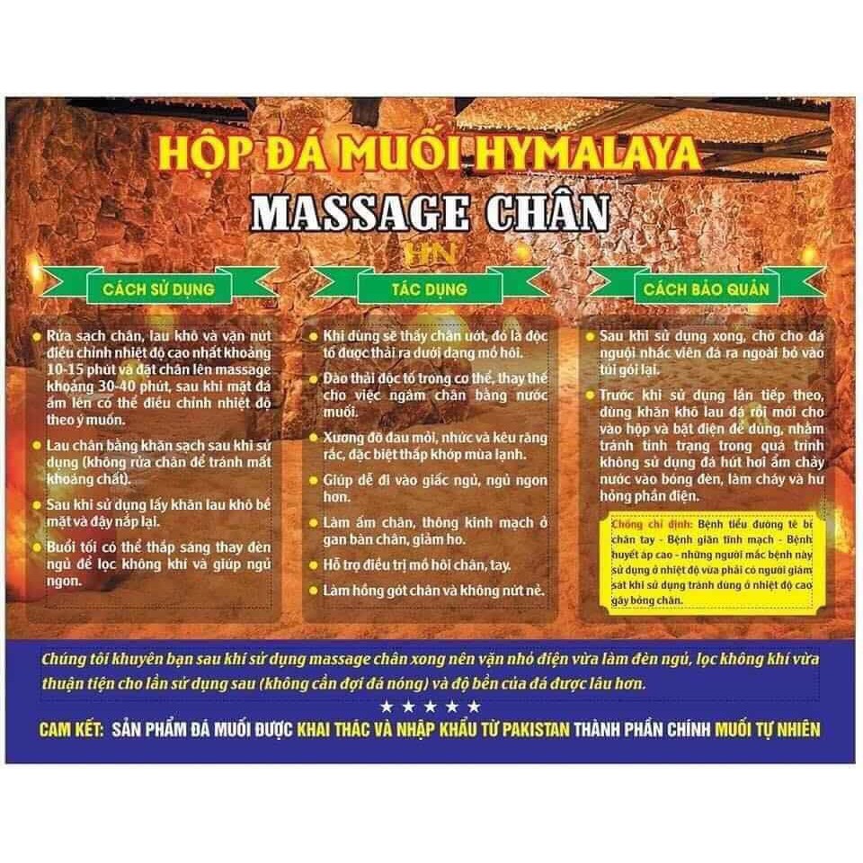 HỘP ĐÁ MUỐI HIMALAYA MASSAGE CHÂN CAO CẤP ( hộp 2 viên cong)