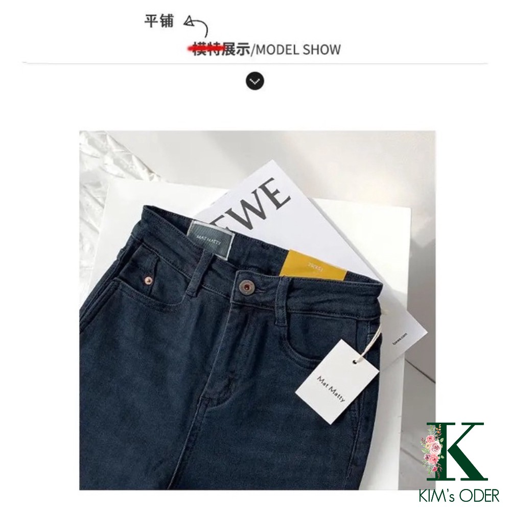 Quần jean nữ skinny lưng cao ống bó côn phom ôm chất co dãn màu xanh đậm tôn dáng đủ size | BigBuy360 - bigbuy360.vn
