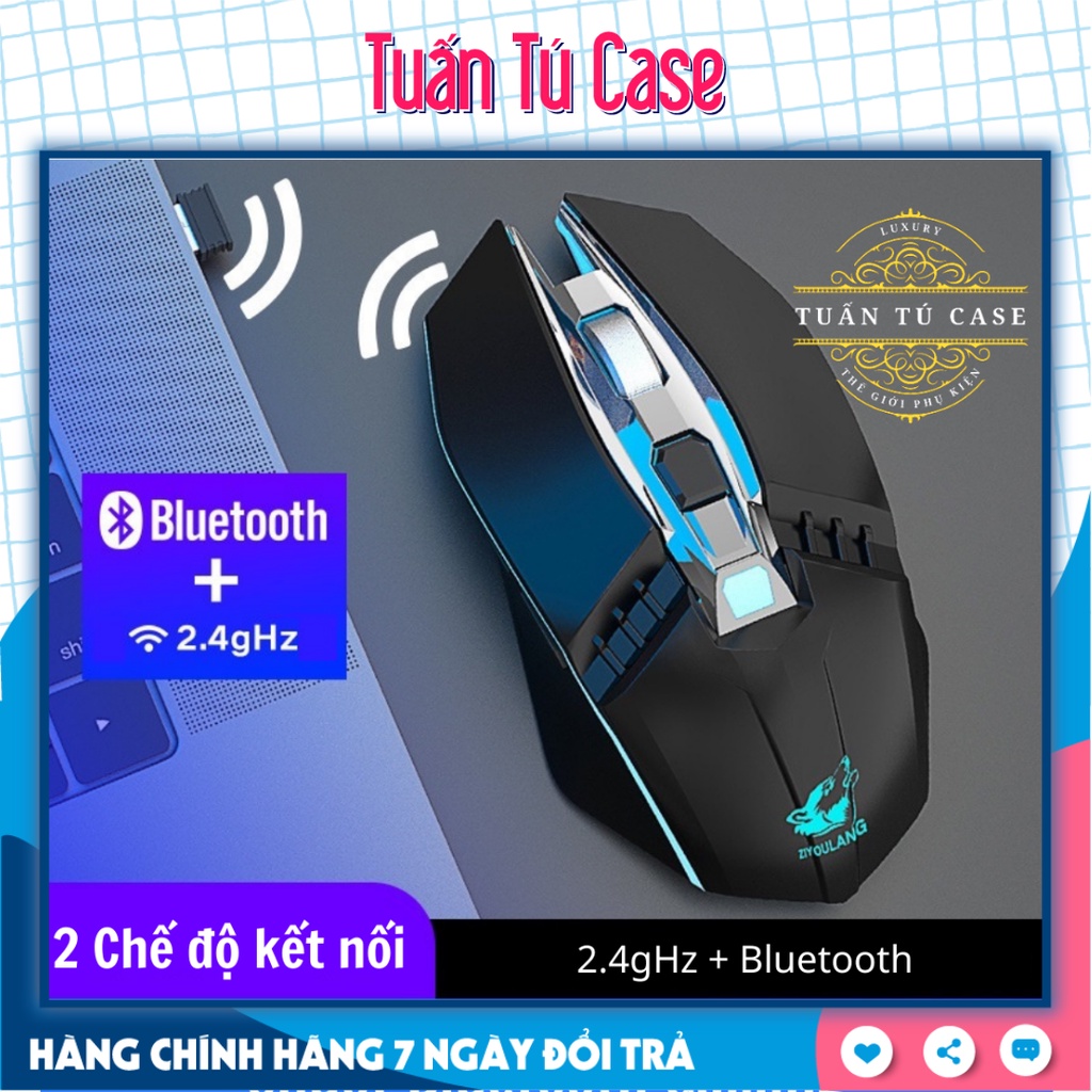 Chuột Bluetooth Gaming X5 chính hãng Free Wolf kết nối không dây có đèn Led 6 màu - Thiết kế đỉnh cao