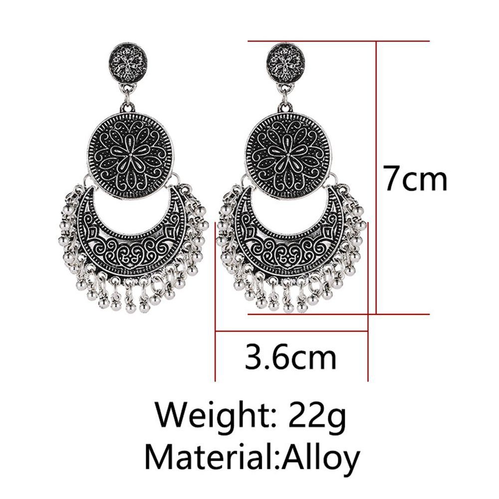 Hoa Tai Dáng Dài Hình Chuông Phong Cách Boho Cổ Điển Nhiều Màu Sắc