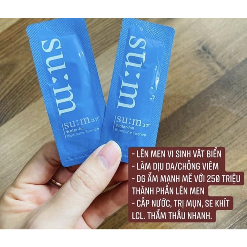 1 Gói tinh chất Sum xanh thế hệ mới cấp nước giảm mụn se khít lỗ chân lông -  SUM37 Water Full Bluemune 1ml