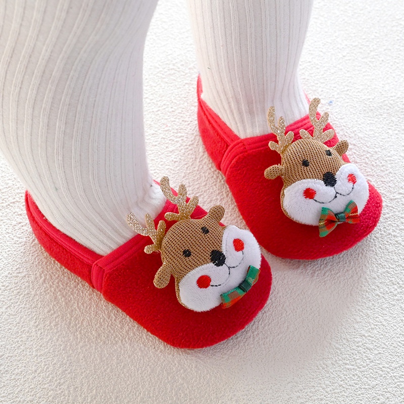 Giày Chống Trượt Hình Ông Già Noel Hoạt Hình Cho Bé 1-4 Tuổi