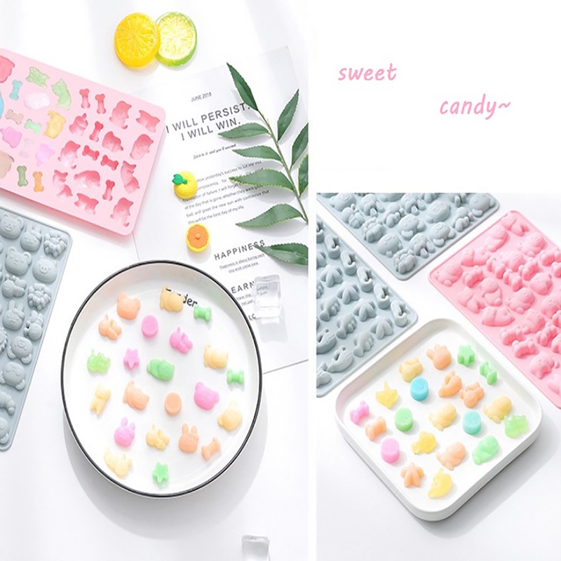 {FCC} Silicone Gummy Chocolate Cookie Baking Ice Cube Tray Cake Candy Jelly Mould{yancrane3.vn}