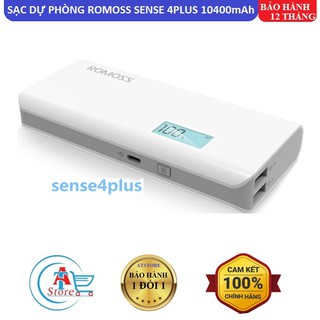Sạc dự phòng Romoss Sense 4 Plus 10400mah Chính Hãng Màn Hình LCD