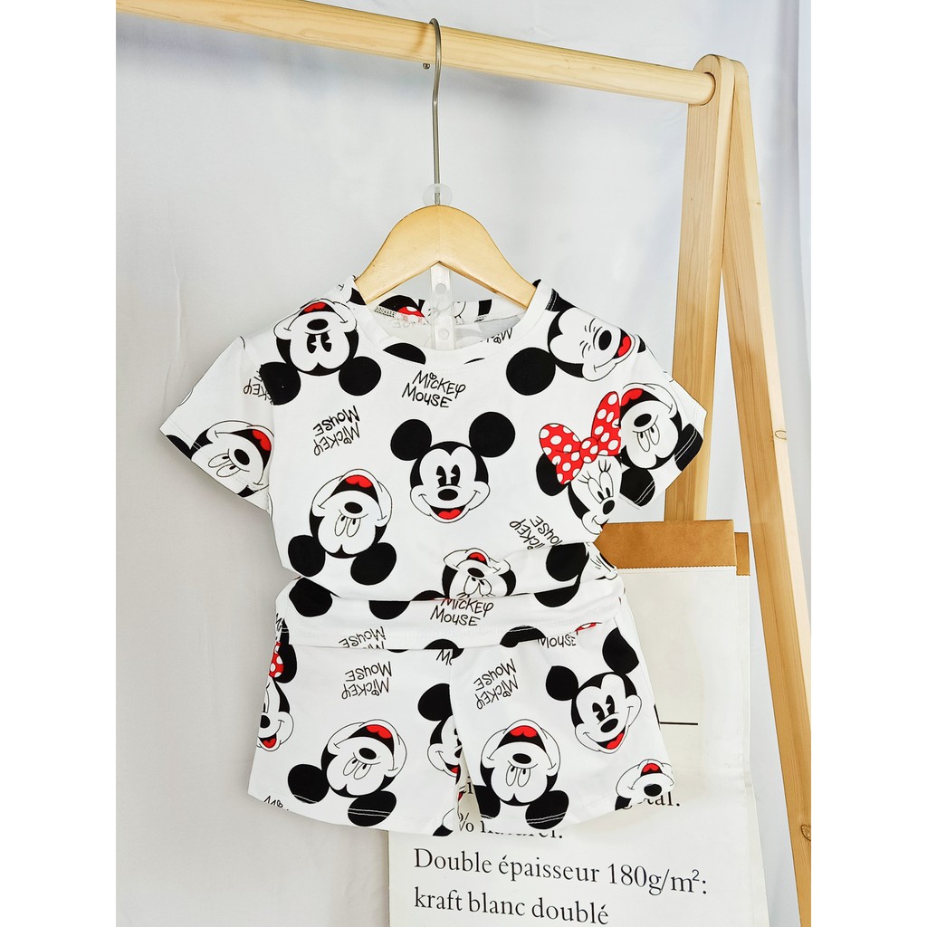 (COTTON 4C) BỘ ĐỒ NGẮN TAY MICKEY CHO BÉ SIÊU MỀM MÁT 8-40KG