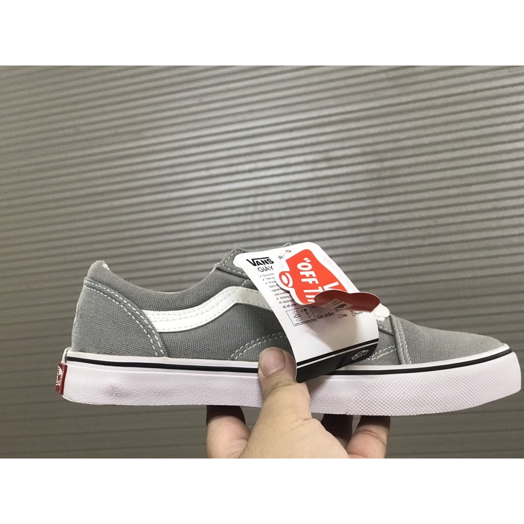 Giày Sneaker Van Big Size Old Skool Xám Viền Trắng