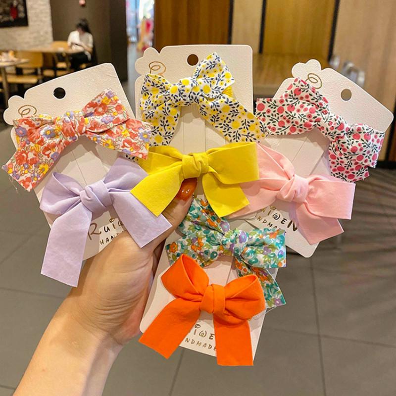 Kẹp Tóc Thời Trang Đính Nơ Họa Tiết Hoa Đáng Yêu Cho Nữ