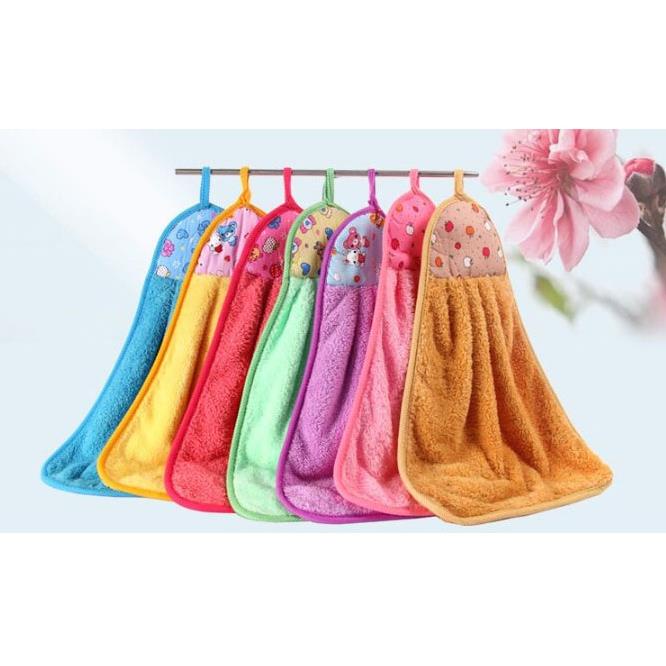Khăn lau tay nhà bếp siêu thấm nước mềm mịn có quai treo loại dài ( tuyển khách sỉ)