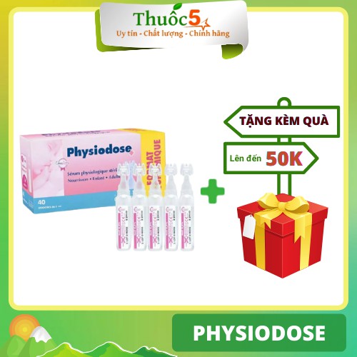 [GIÁ GỐC] Nước muối sinh lý Physiodose cho trẻ sơ sinh Natri clorid (40 ống)