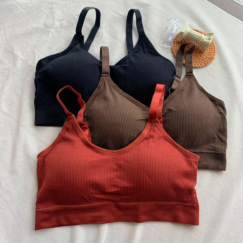 Xiaozhainv Áo Ngực Thể Thao Phong Cách Hàn Quốc Màu Sắc Ngẫu Nhiên Cho Nữ