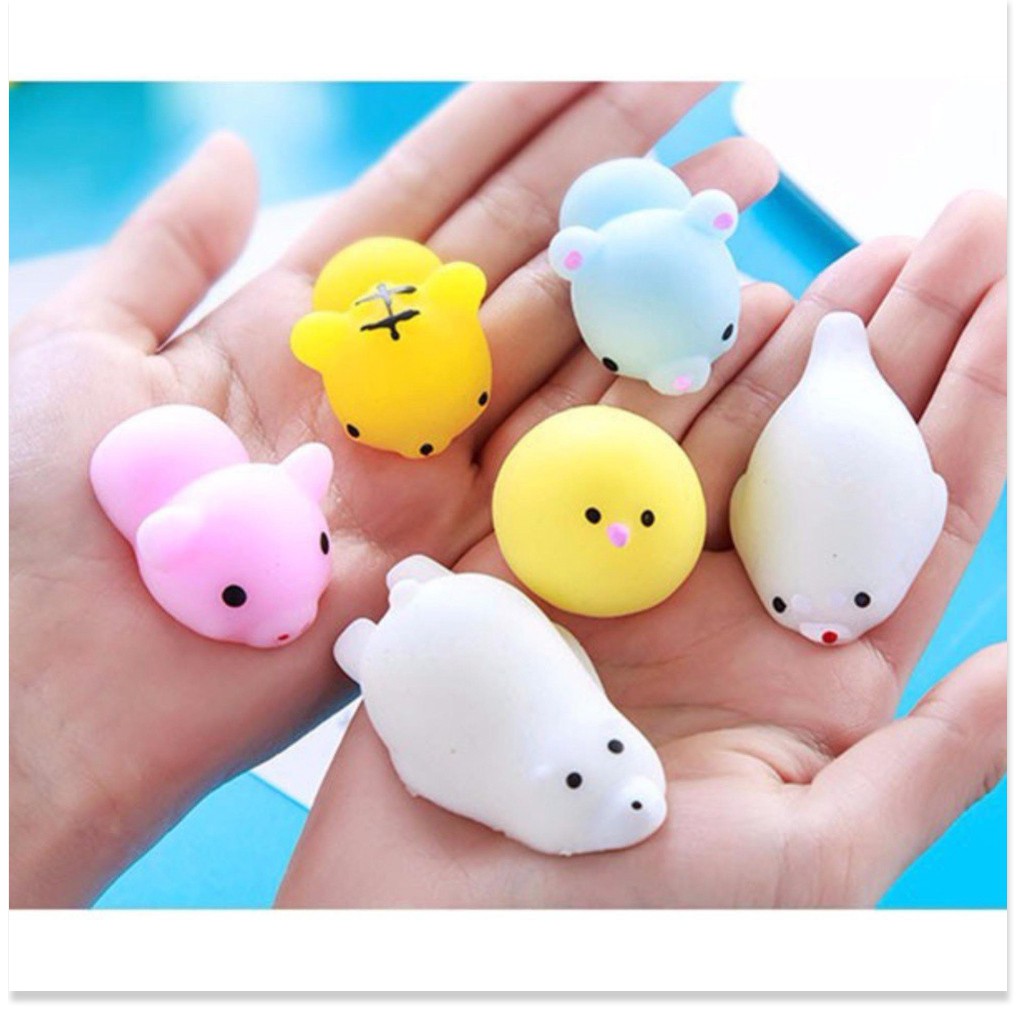 Mochi, Squishy thú dẻo dễ thương, combo 10 con không trùng, hàng nhập y hình 100% hay shopee. vn|mochi04