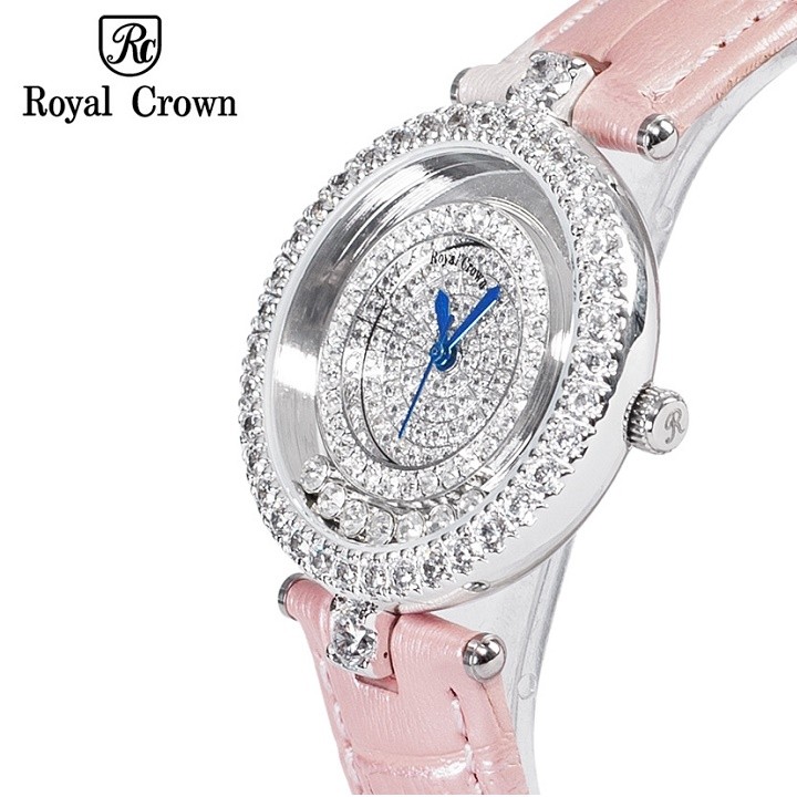 Đồng hồ nữ chính hãng Royal Crown 3628ST dây da hồng
