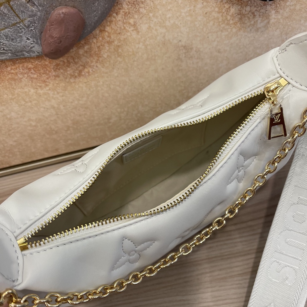 Túi Half Moon nữ da thật thời trang cao cấp Louis Vuitton LV thiết kế logo dập nổi, phong cách năng động