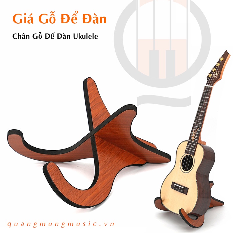 Giá Đỡ Bằng Gỗ Để Sàn Cho Đàn Guitar - ukulele tiện dụng - Chân Gỗ Kê Đàn