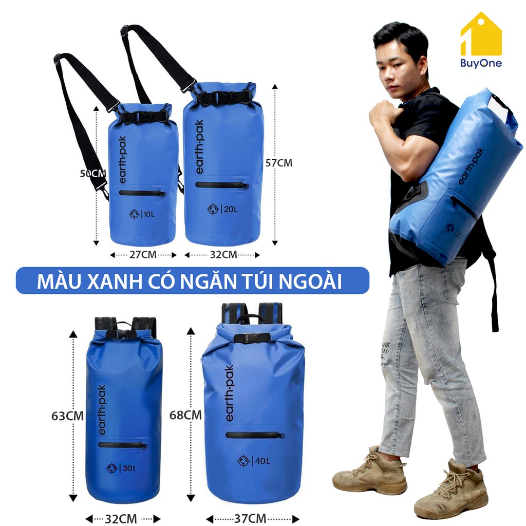 Balo phượt 55 lít chống nước 500D hàng VNXK - có nhiều loại 10L, 20L, 30L, 40L - buyone - BOPK160