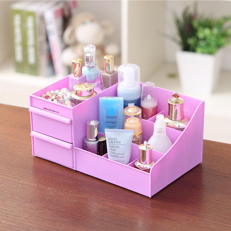 Kệ nhựa đựng mỹ phẩm có 2 ngăn kéo