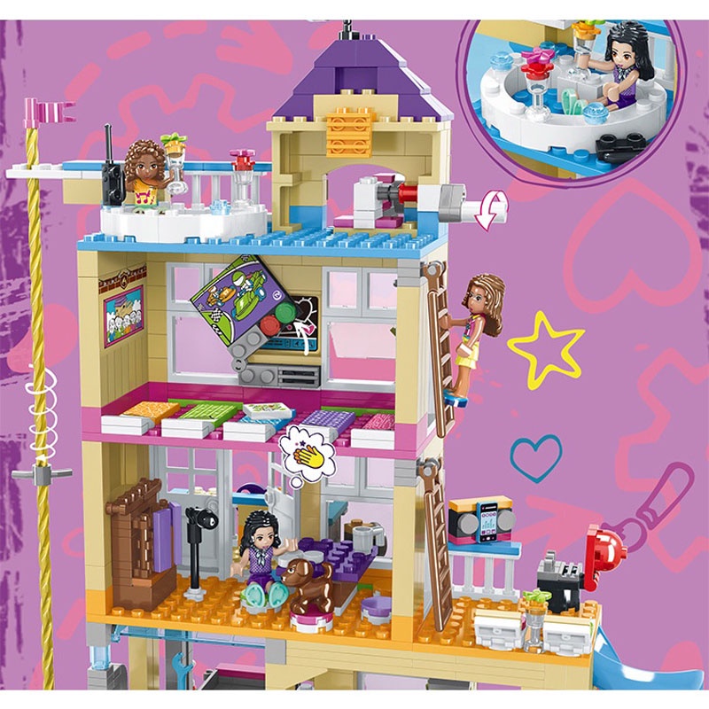 [868 chi tiết] Đồ Chơi Lắp Ráp LEGO Mô Hình Lego friends Ngôi Nhà Tình Bạn Model SX3012 Với