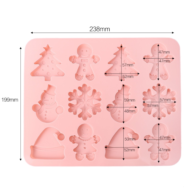 Khuôn Silicone 12 Ngăn Hình Người Tuyết / Người Tuyết Làm Xà Phòng / Socola Trang Trí Bánh