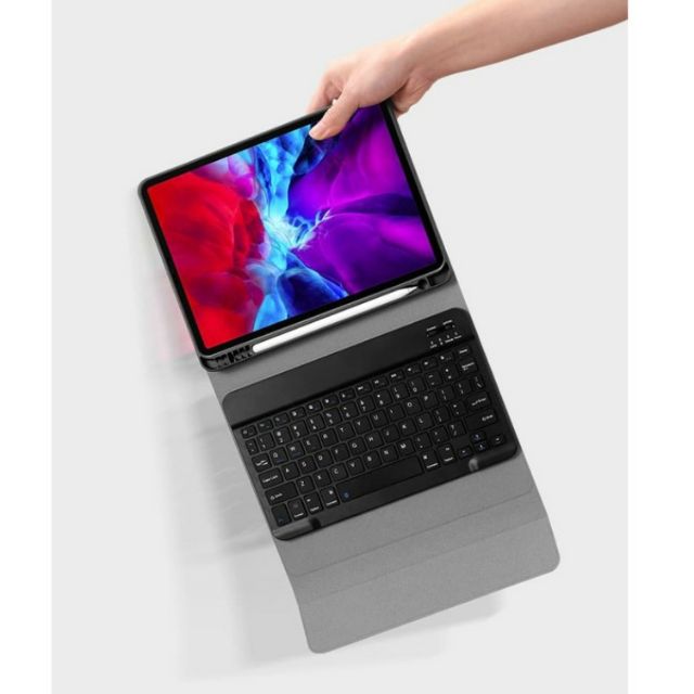 Bao da iPad 12.9 2015/2017 12.9 inch 2020 /12.9 2021Smart Keyboard kèm bàn phím Bluetooth (có khay đựng bút)