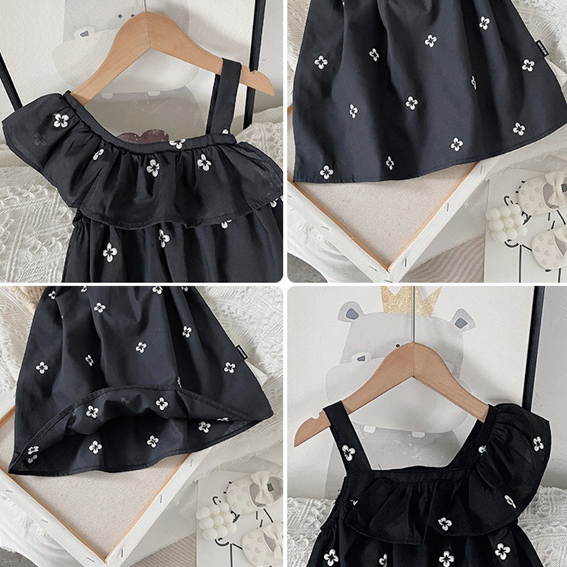 Đầm Bé Gái Đầm Công Chúa Không Tay In Hoa Kiểu Hàn Quốc Thời Trang Mùa Hè Se7en