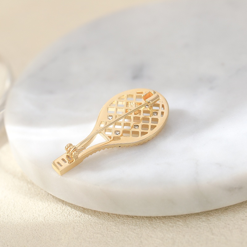 [Jiudolan] Ghim Cài Áo Hình Vợt Tennis Đính Ngọc Trai Dễ Thương Độc Đáo Thời Trang Hàn Quốc