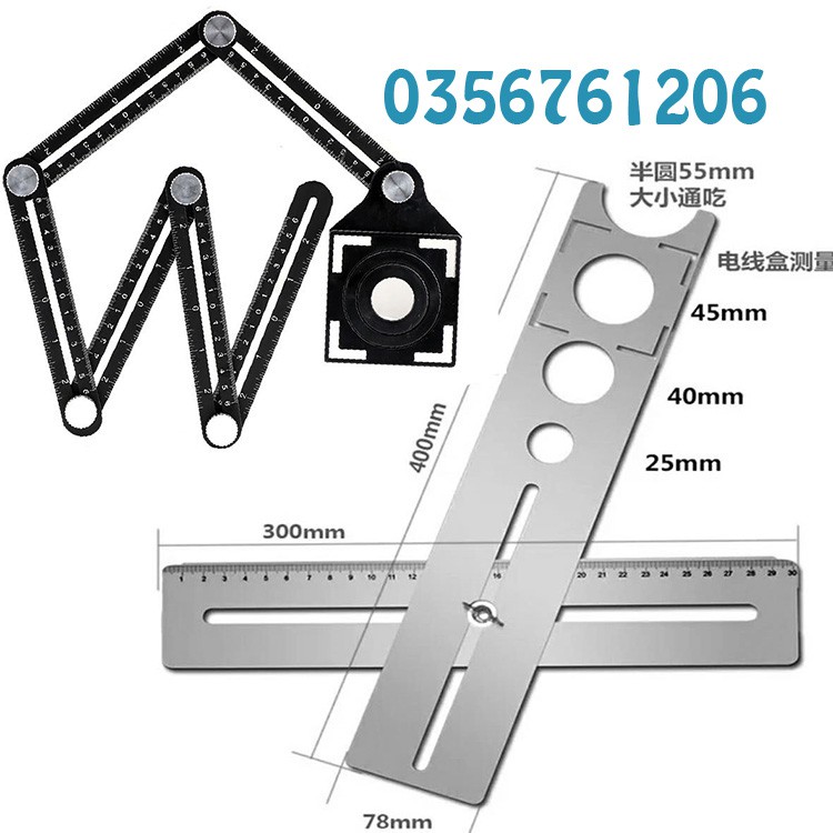 Thước định vị khoét lỗ gạch thước lấy dấu gạch hợp kim nhôm