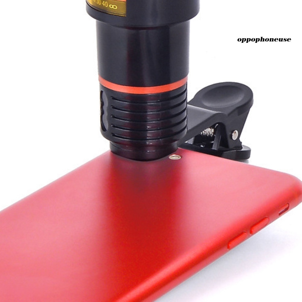 Ống kính phóng to 12x hd có kẹp gắn điện thoại