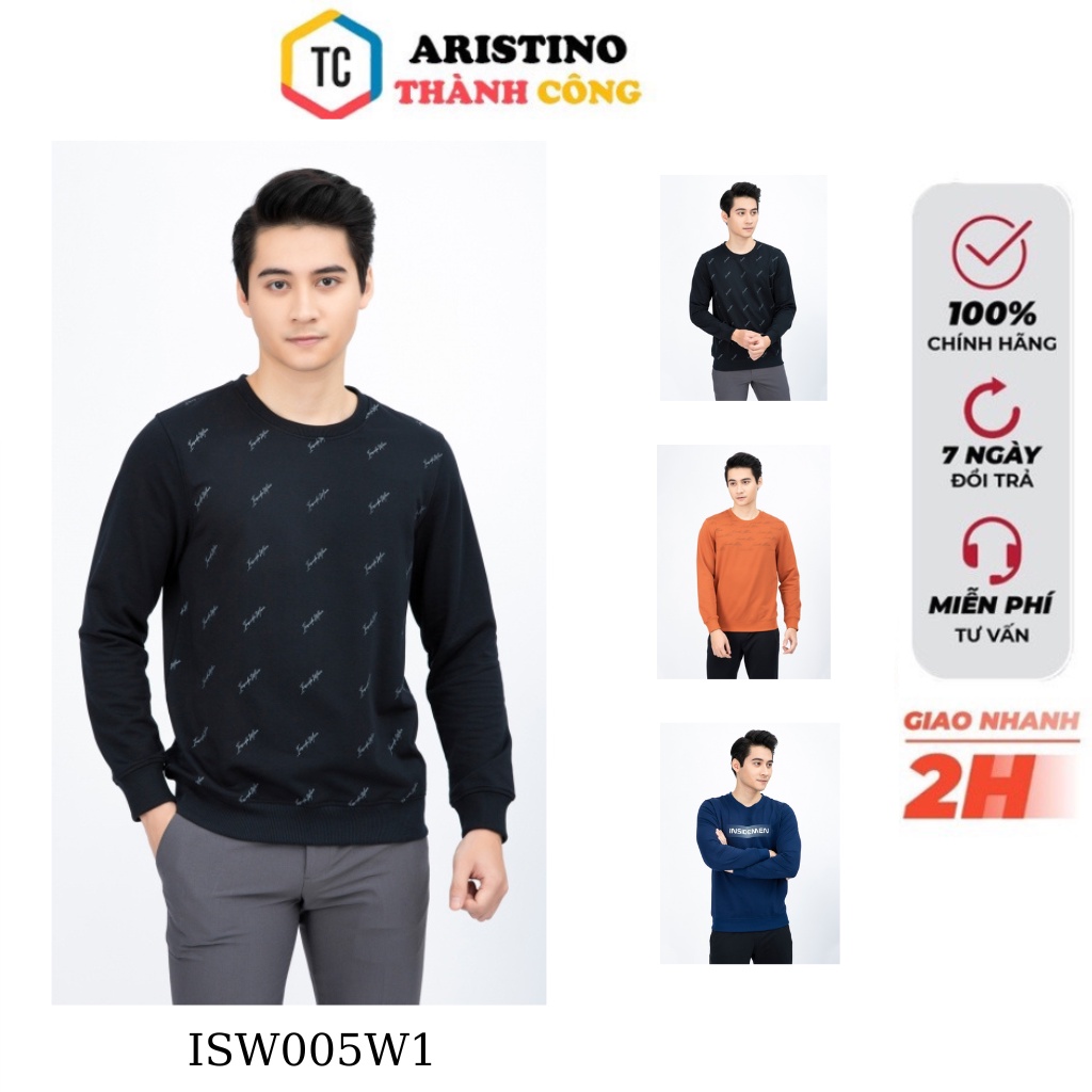 Áo thu đông dài tay Insidemen cổ tròn bo gấu mỗi màu một hình ISW005W1( 3 màu)