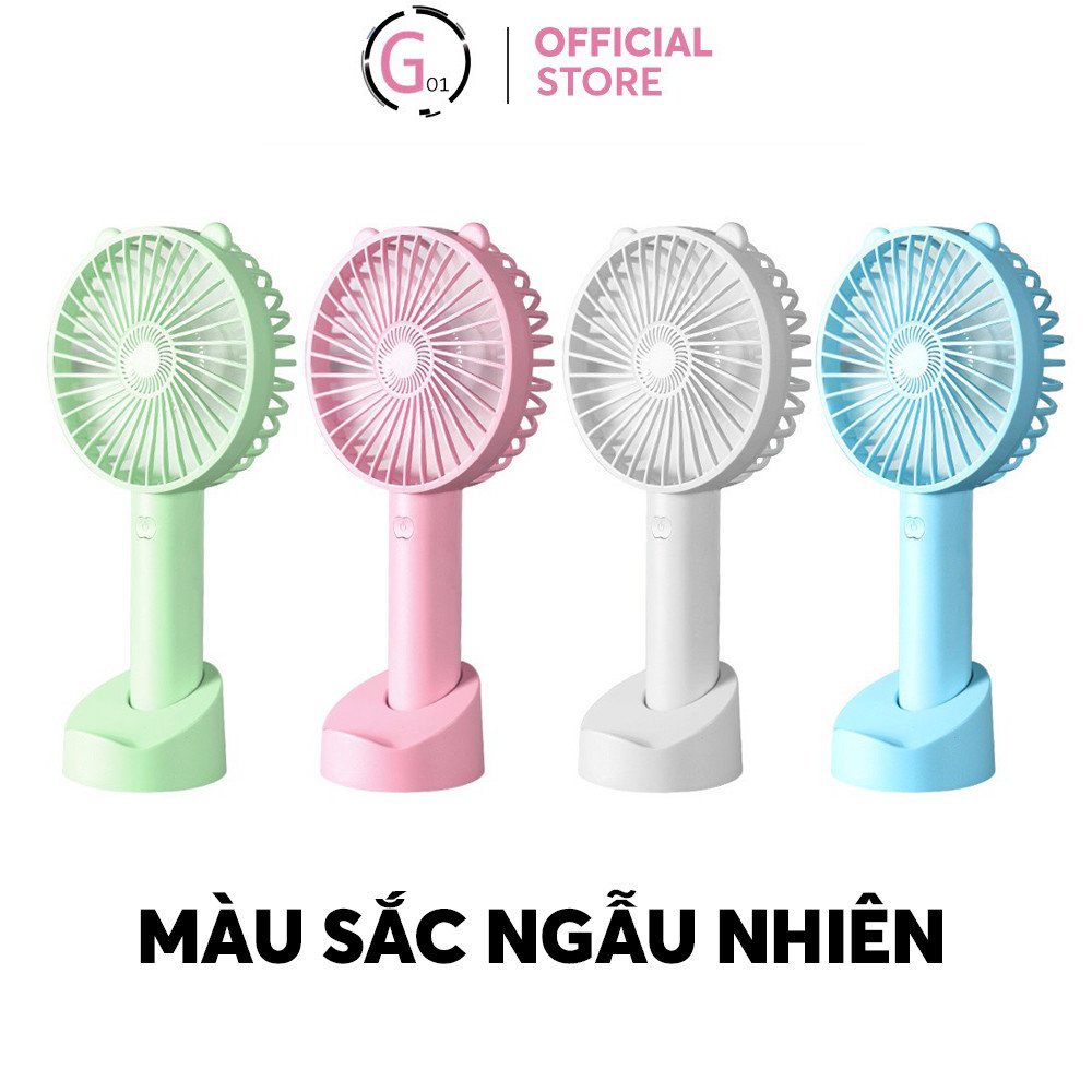 Quạt mini cầm tay tích điện N9 G01 3 tốc độ dùng 8h liên tục đế cố định để bàn