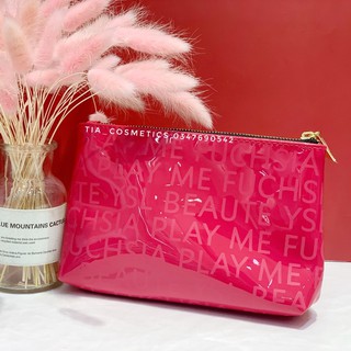 Túi đựng đồ makeup của Ysl màu hồng Fuchsia