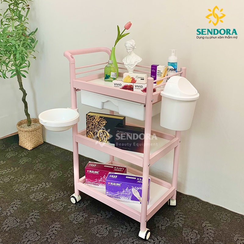 Kệ spa 3 tầng cao cấp , Xe đẩy Spa nhập khẩu HMTL-5030