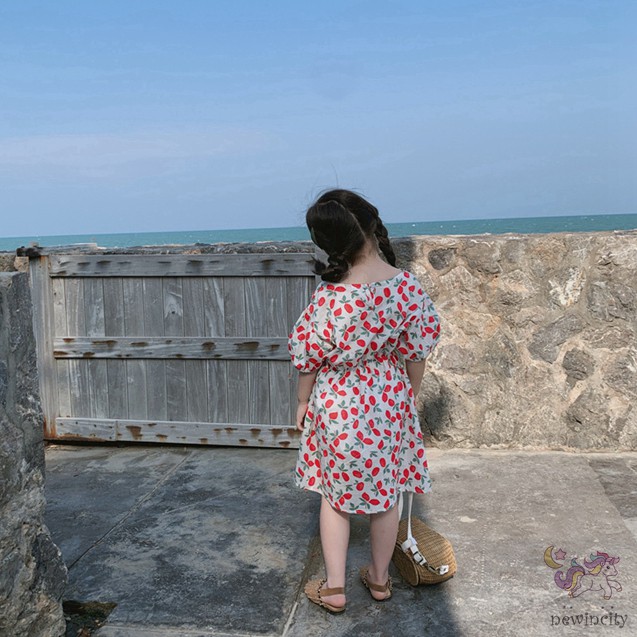 Đầm Bé Gái In Hình Quả Cherry