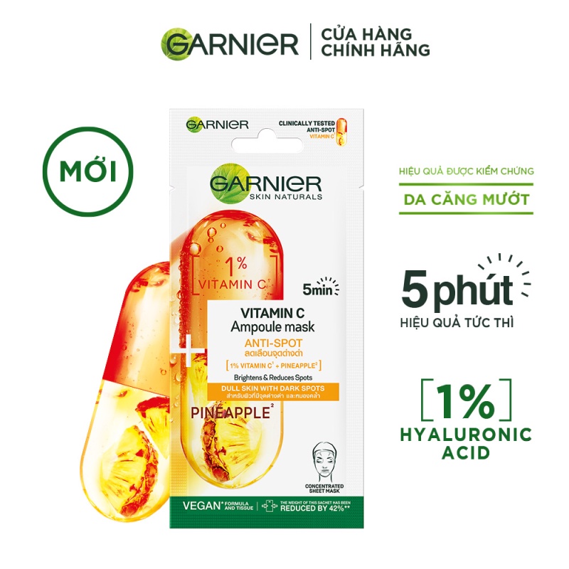 Bộ sản phẩm tinh chất cô đặc chăm da Garnier Serum 30ml x 3 Garnier Masks 15g